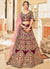 Maroon And Pink Embroidery Wedding Lehenga Choli