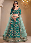 Deep Turquoise Embroidery Lehenga Choli