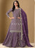 Purple Embroidered Silk Lehenga Kurti