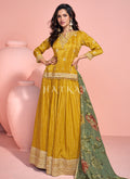 Yellow Embroidery Lehenga Kurti