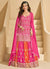 Pink And Orange Embroidered Lehenga Kurti