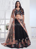 Black Multi Floral Embroidery Lehenga Choli