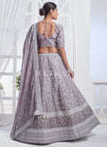 Purple Embroidered Wedding Lehenga Choli