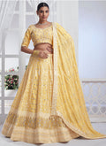 Yellow Embroidered Wedding Lehenga Choli