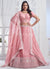 Light Pink Embroidered Wedding Lehenga Choli