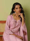 Light Pink Embroidered Pakistani Pant Style Suit