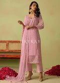 Light Pink Embroidered Pakistani Pant Style Suit