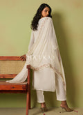 White Embroidered Pakistani Pant Style Suit