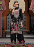 Black Floral Embroidered Pakistani Suit