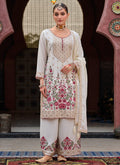 White Floral Embroidered Pakistani Suit