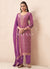 Purple Handwork Pakistani Pant Style Suit