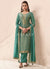 Sea Green Handwork Pakistani Pant Style Suit