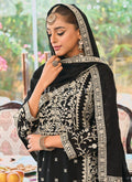 Black Embroidered Pakistani Palazzo Suit