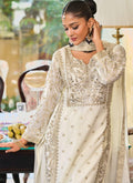 White Embroidered Pakistani Palazzo Suit