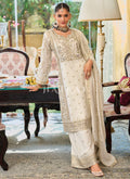 White Embroidered Pakistani Palazzo Suit