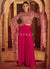 Hot Pink Embroidery Designer Palazzo Set