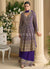 Violet Embroidered Anarkali Palazzo Suit