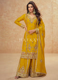 Yellow Multi Embroidery Palazzo Suit