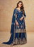 Royal Blue Multi Embroidery Palazzo Suit