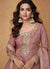 Rose Pink Embroidered Slik Palazzo Suit