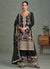 Black Floral Embroidery Palazzo Suit