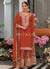 Rust Red Multi Embroidery Palazzo Suit