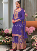 Purple Multi Embroidery Palazzo Suit