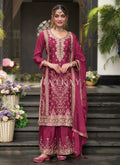 Cherry Red Traditional Palazzo Suit