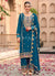 Turquoise Embroidered Palazzo Suit