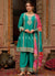 Teal Green Embroidery Peplum Style Palazzo Suit