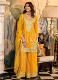 Yellow Embroidered Palazzo Suit