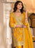 Yellow Embroidered Palazzo Suit