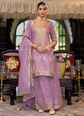 Lavender Embroidery Palazzo Suit