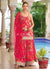 Red Floral Printed Embroidered Palazzo Suit