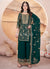 Bottle Green Georgette Palazzo Suit