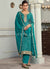 Teal Printed Palazzo Suit