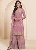 Mauve Purple Multi Embroidery Palazzo Suit