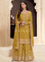 Yellow Embroidered Palazzo Suit