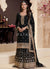 Black Embroidered Palazzo Suit