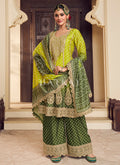 Green Ombré Silk Palazzo Suit