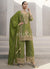 Green Embroidered Designer Printed Palazzo Suit