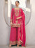 Hot Pink Embroidered Designer Printed Palazzo Suit