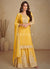 Golden Yellow Embroidered Palazzo Suit