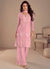 Light Pink Embroidery Palazzo Suit