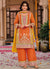 Orange And Yellow Embroidery Salwar Suit