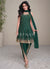 Green Golden Sequins Embroidered Anarkali Pant Style Suit