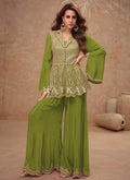 
Light Green Peplum Style Pant Suit
