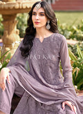 Lavender Embroidered Pakistani Straight Suit