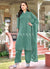 Teal Green Embroidered Pakistani Straight Suit