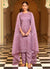 Lavender Embroidered Organza Straight Suit